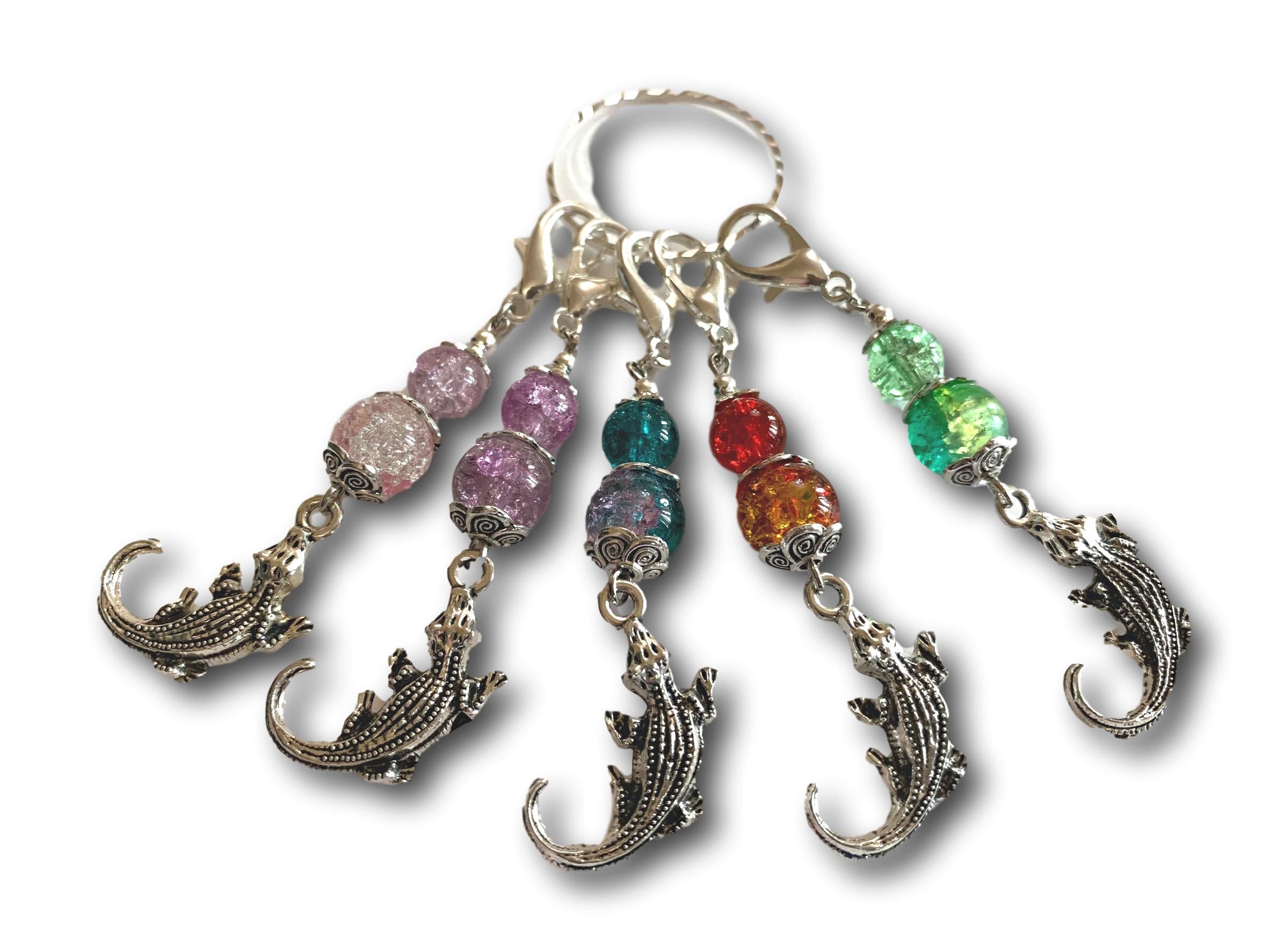 Crocodile M3 - #064 - Set of 5 Stitch Markers - Bonita Patterns