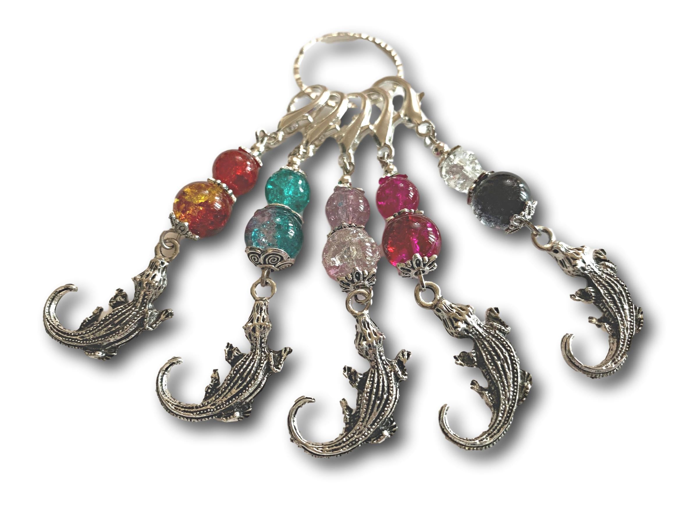 Crocodile M3 - #065 - Set of 5 Stitch Markers - Bonita Patterns