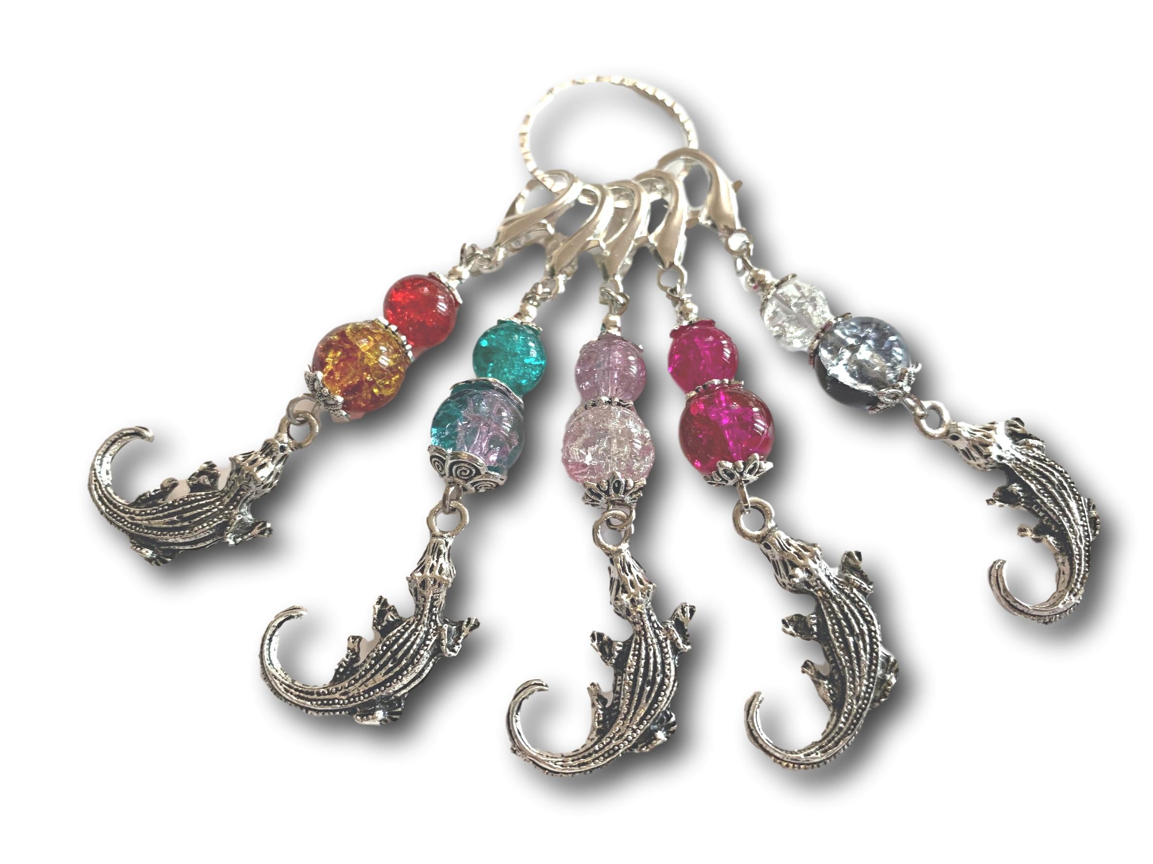 Crocodile M3 - #080 - Set of 5 Stitch Markers - Bonita Patterns