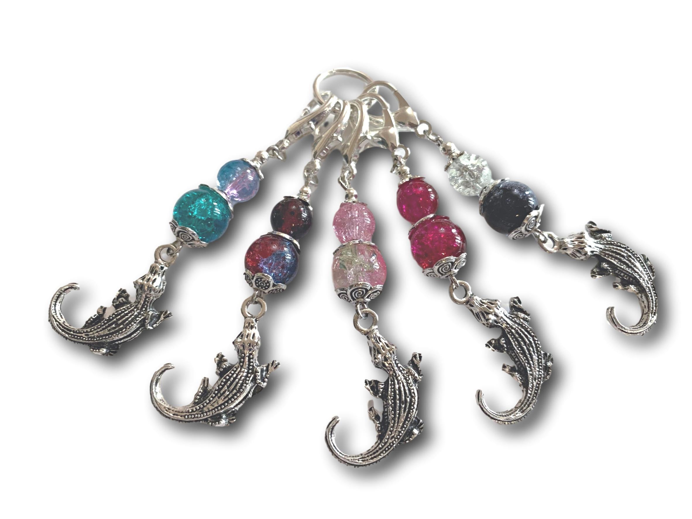 Crocodile M3 - #081 - Set of 5 Stitch Markers - Bonita Patterns