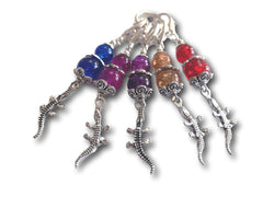 Crocodile M4 - #068 - Set of 5 Stitch Markers - Bonita Patterns