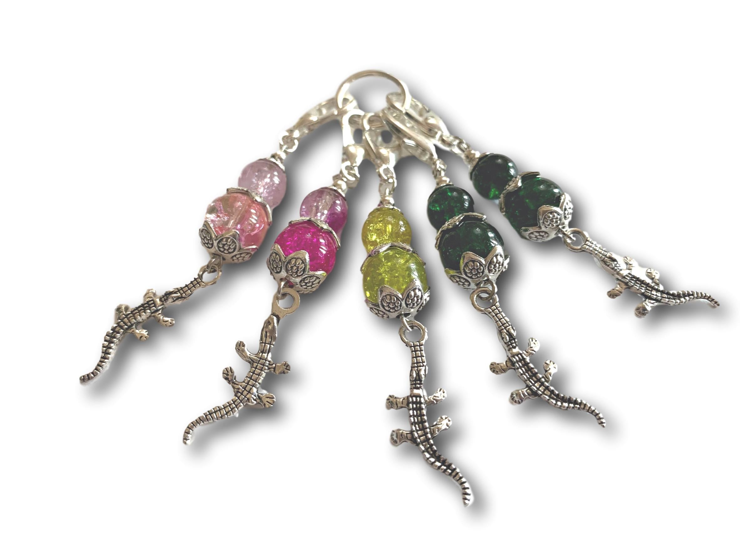 Crocodile M4 - #069 - Set of 5 Stitch Markers - Bonita Patterns