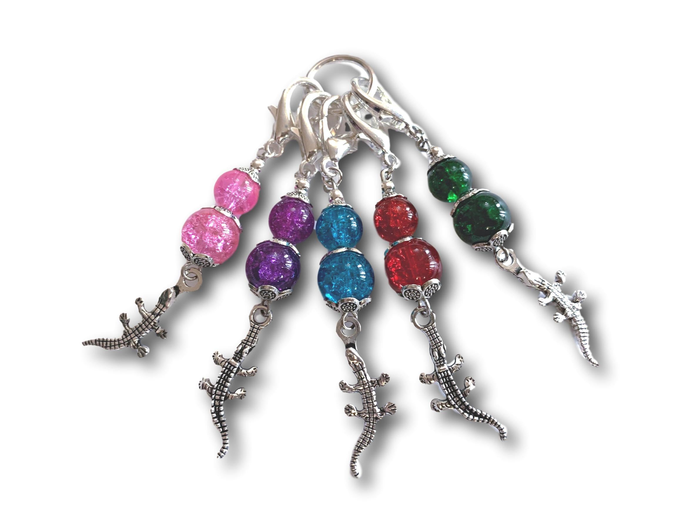 Crocodile M4 - #070 - Set of 5 Stitch Markers - Bonita Patterns