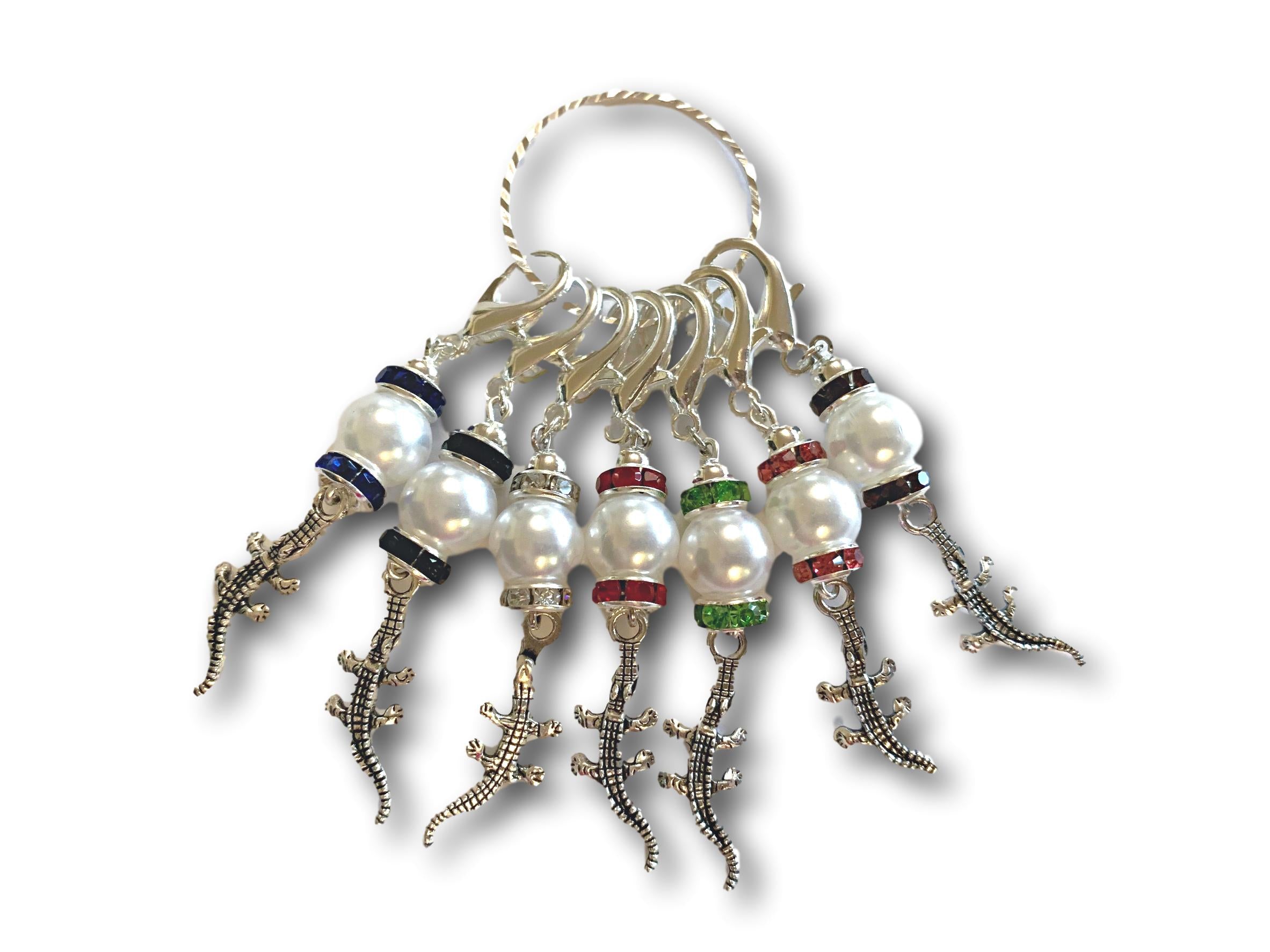 Crocodile M5 - #083 - Set of 7 Stitch Markers - Bonita Patterns