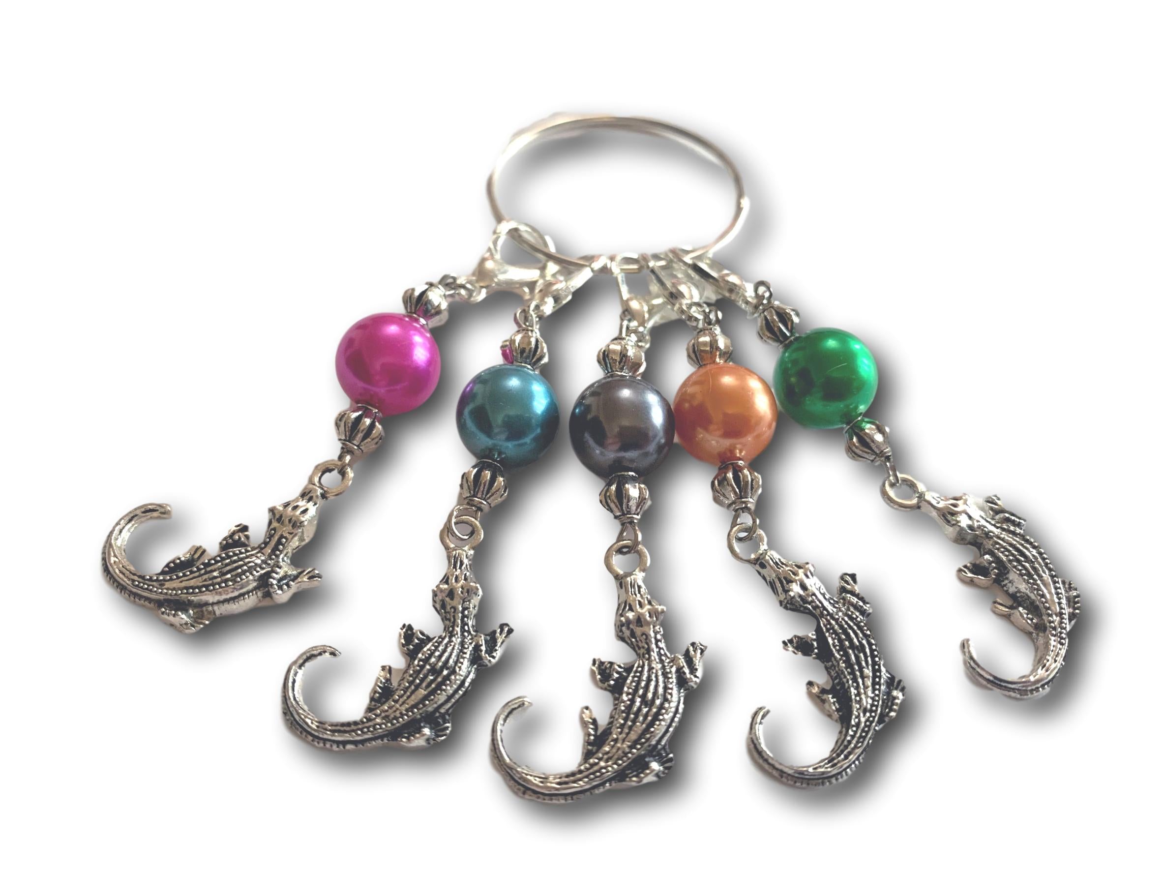 Crocodile M6 - #092 - Set of 5 Stitch Markers - Bonita Patterns
