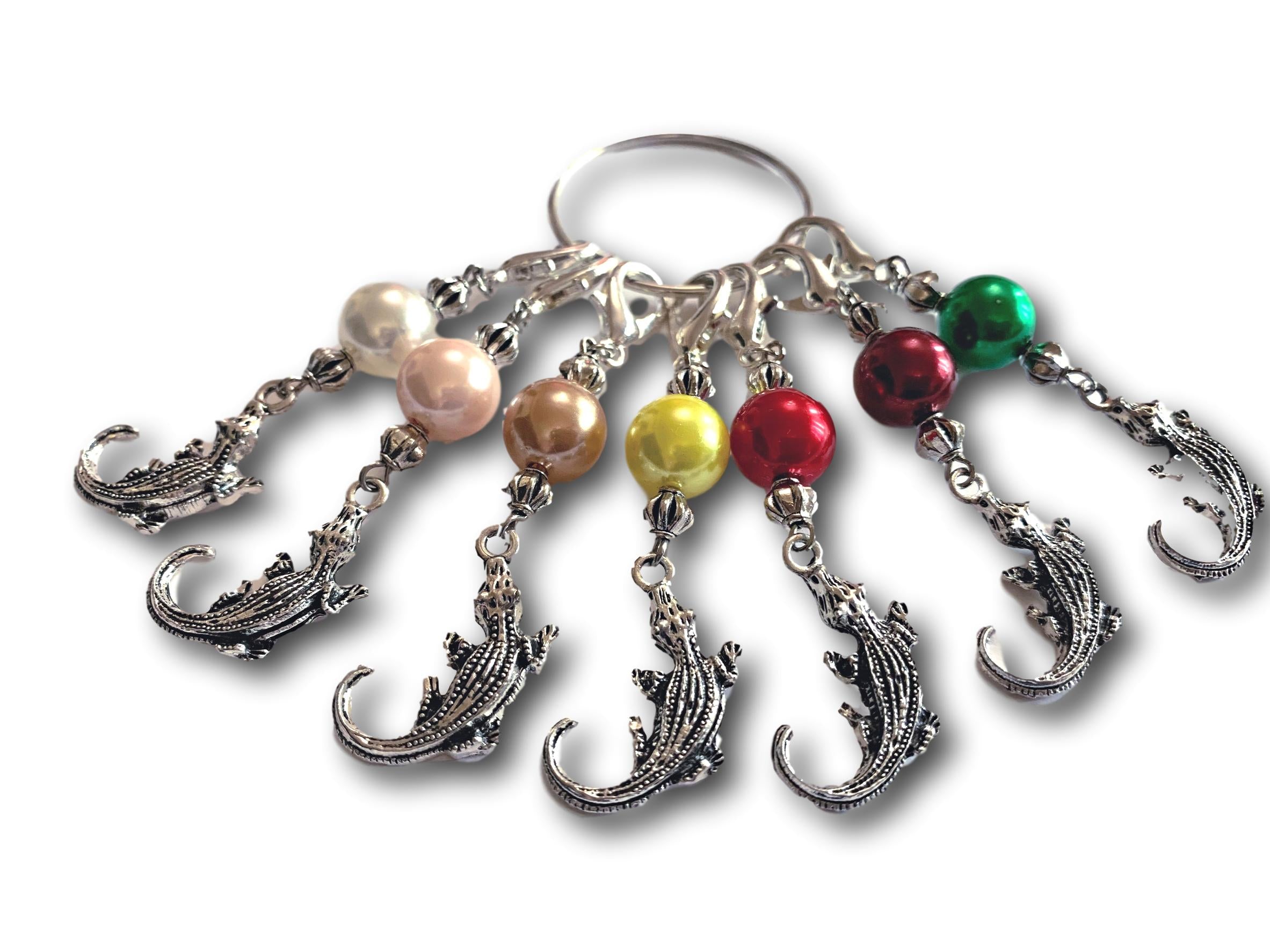 Crocodile M6 - #091 - Set of 7 Stitch Markers - Bonita Patterns