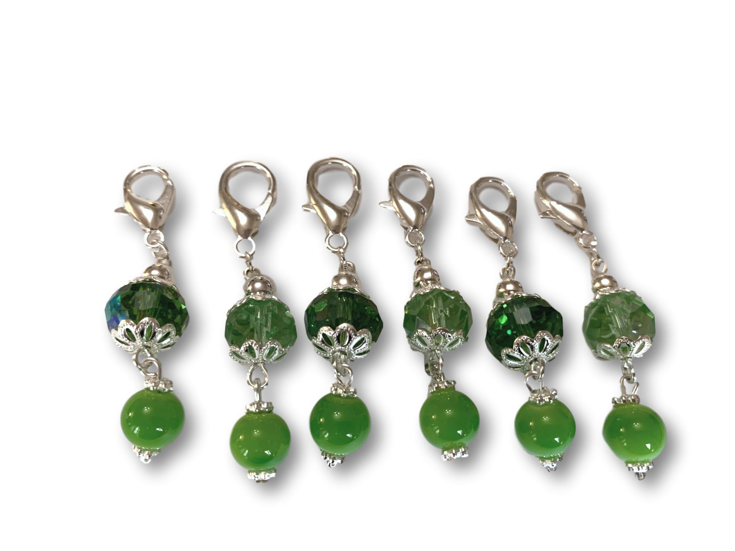 Crystal C2 - Ref #002 Set of 6 stitch markers - Bonita Patterns