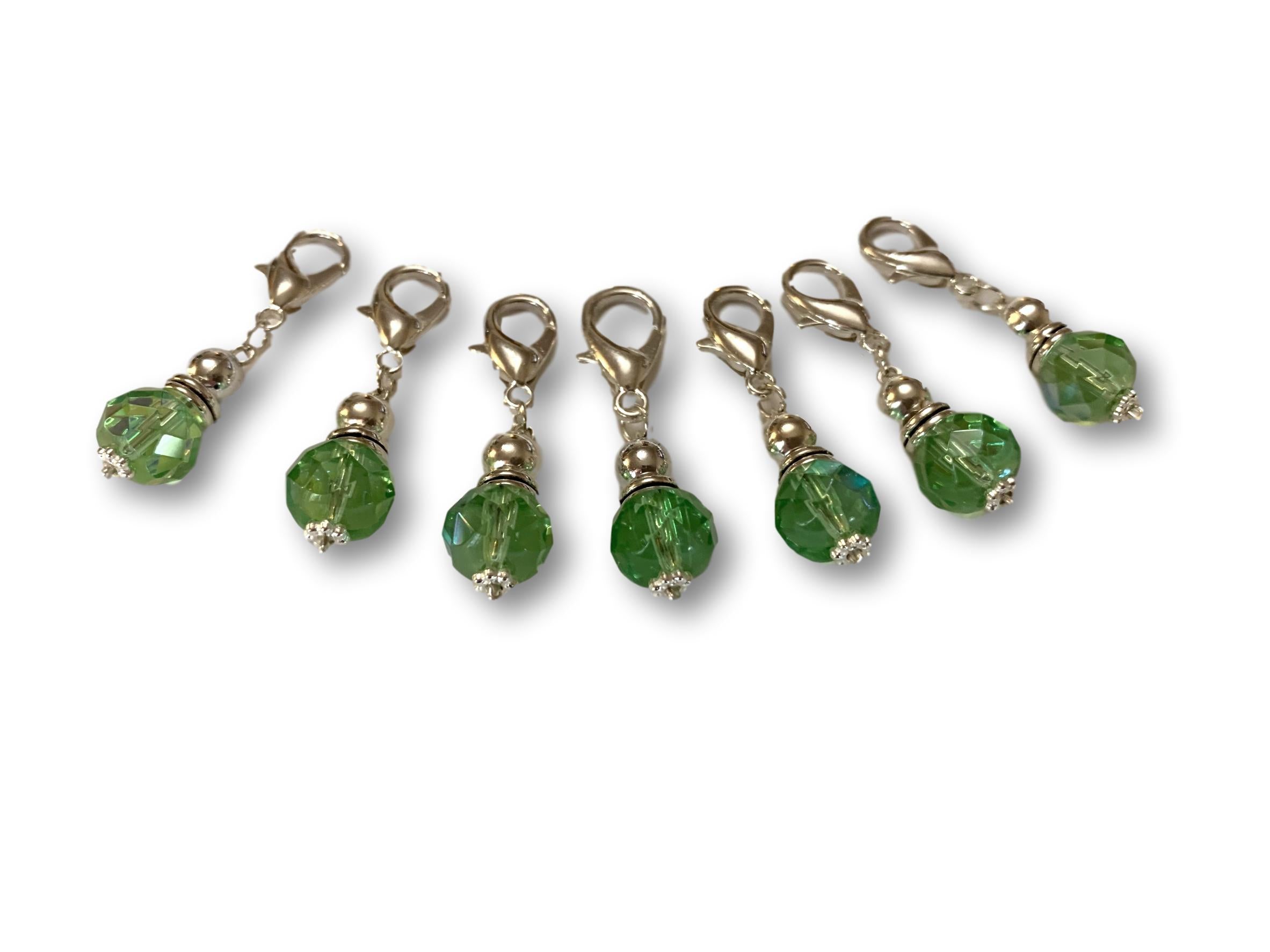 Crystal C1 - Ref #011 Set of 7 stitch markers - Bonita Patterns
