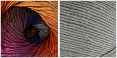 LIGHT GREY + DEPHINIUM - Falling Leaves Scarf YARN KIT