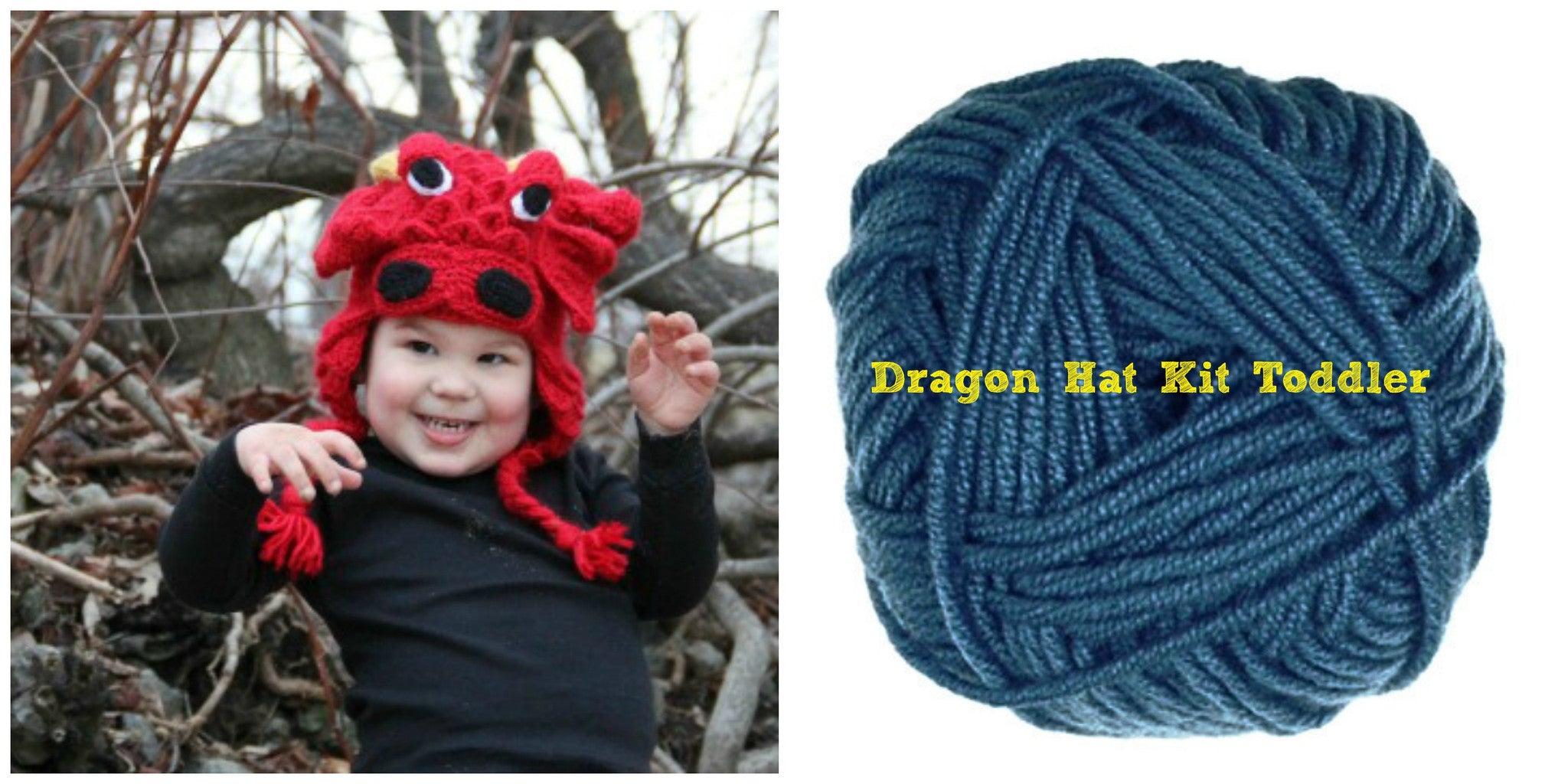 Crocodile Stitch Dragon Hat BLUE Kit Toddler Sizes - Bonita Patterns