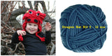 Crocodile Stitch Dragon Hat BLUE Kit (0-12 months) - Bonita Patterns