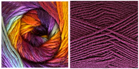 MAGENTA + EASY TO LOVE - Falling Leaves Shawl CAL