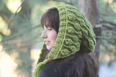Embossed Leaves Hooded Hat - Bonita Patterns