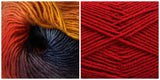 RED + FASCINATION -  Embossed Phoenix Vortex Shawl KIT - Bonita Patterns
