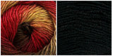 BLACK + FLAMES - Embossed Phoenix Vortex Shawl KIT - Bonita Patterns