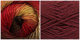 BURGUNDY + FLAME - Embossed Phoenix Vortex Shawl KIT - Bonita Patterns