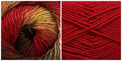 DARK RED + FLAME - Calla Lily Shawl KIT - Bonita Patterns