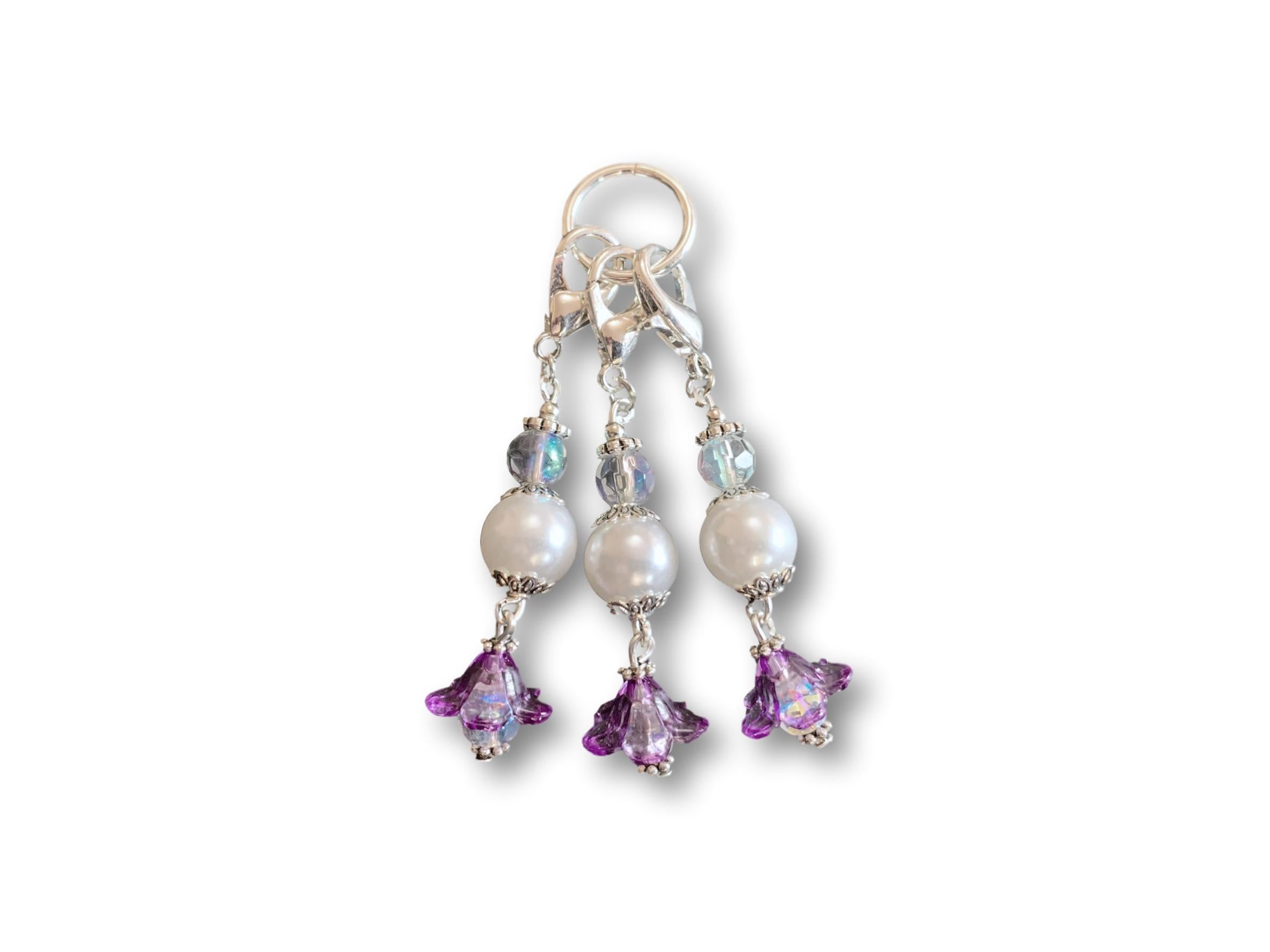 Flowering F2- #003 Set of 3 Stitch Markers - Bonita Patterns