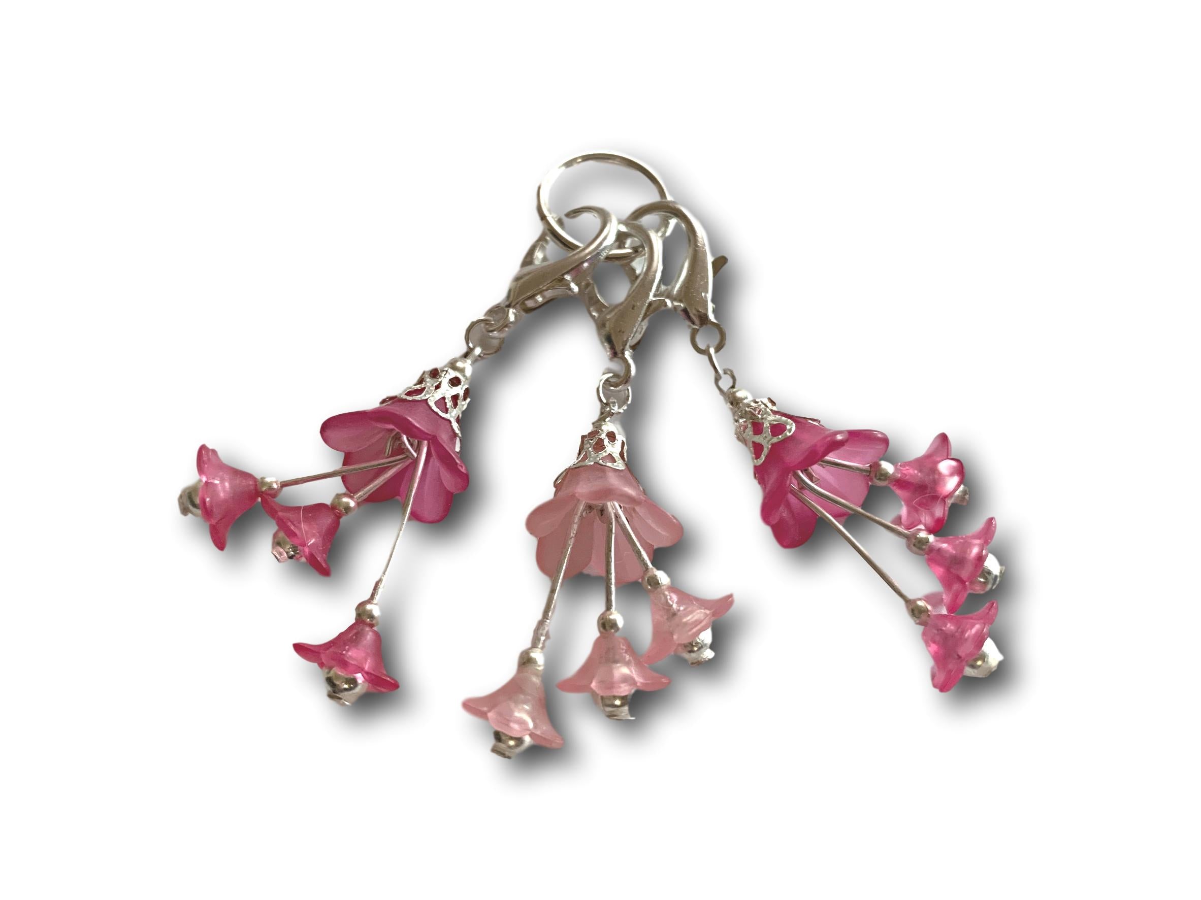 Flowering M1 - #012 - Set of 3 Stitch Markers - Bonita Patterns