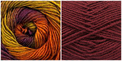 BURGUNDY + FOLIAGE - Calla Lily Shawl KIT - Bonita Patterns