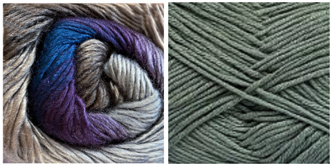 (PREORDER) DARK GREY + HYDRANGEA - Embossed Fall Pocket Shawl KIT