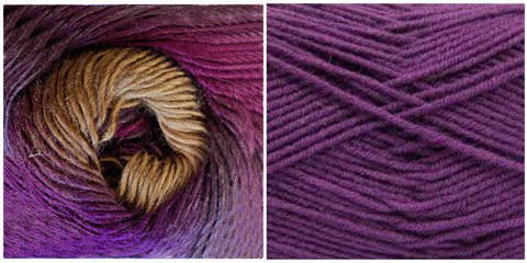 (100% Acrylic) DARK PURPLE + LUPINE - Embossed Phoenix Scarf KIT