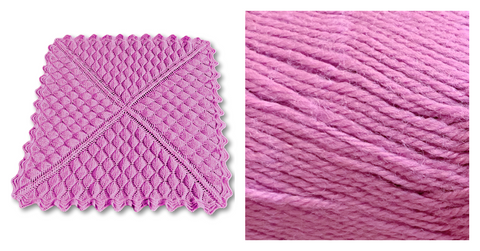 (100% Acrylic) MAGENTA - Embossed Foliage Reversible Blanket YARN KIT