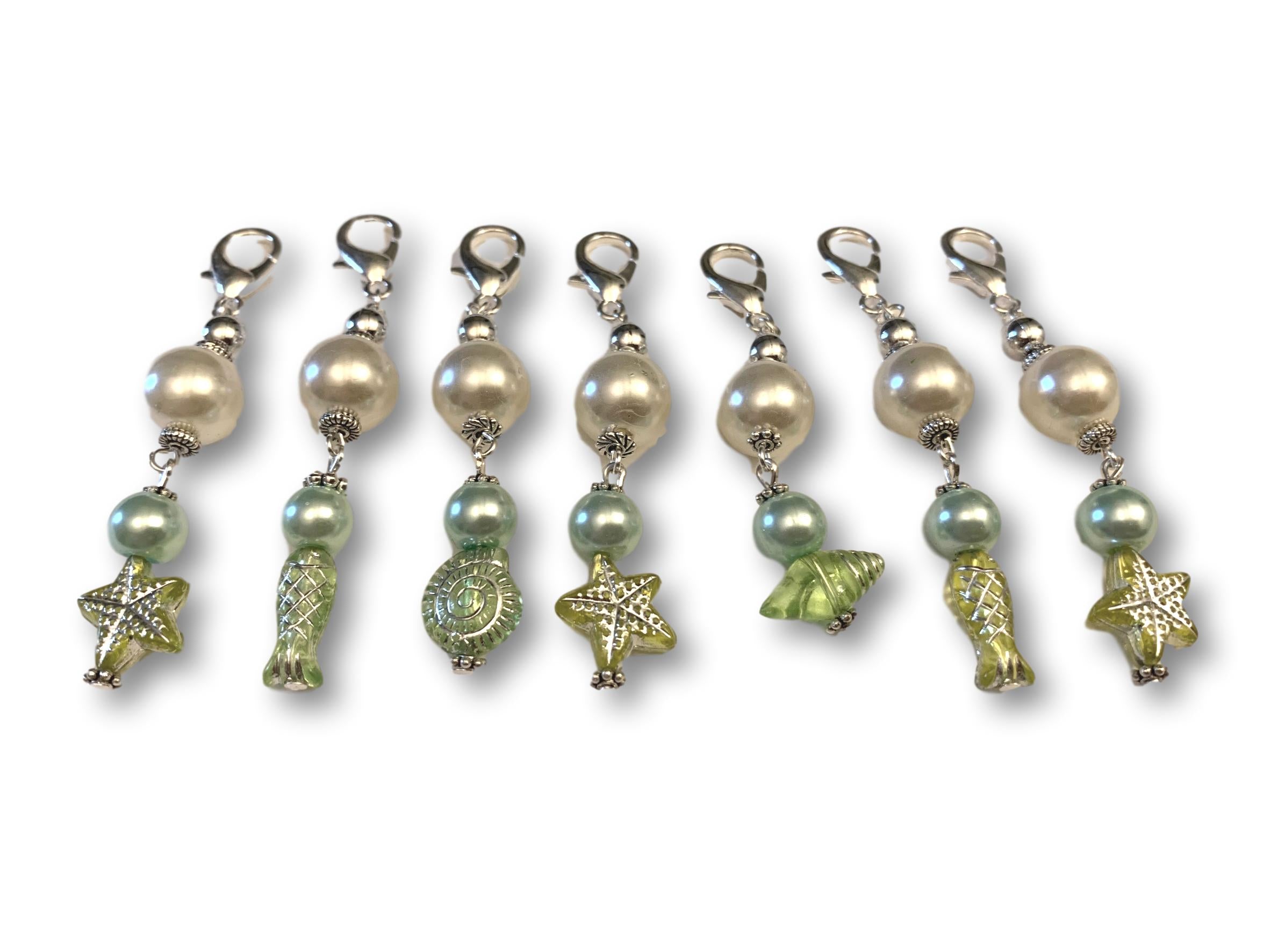 Marine S1 - Ref #010 Set of 7 stitch markers - Bonita Patterns