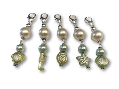 Marine S1 - Ref #011 Set of 5 stitch markers - Bonita Patterns