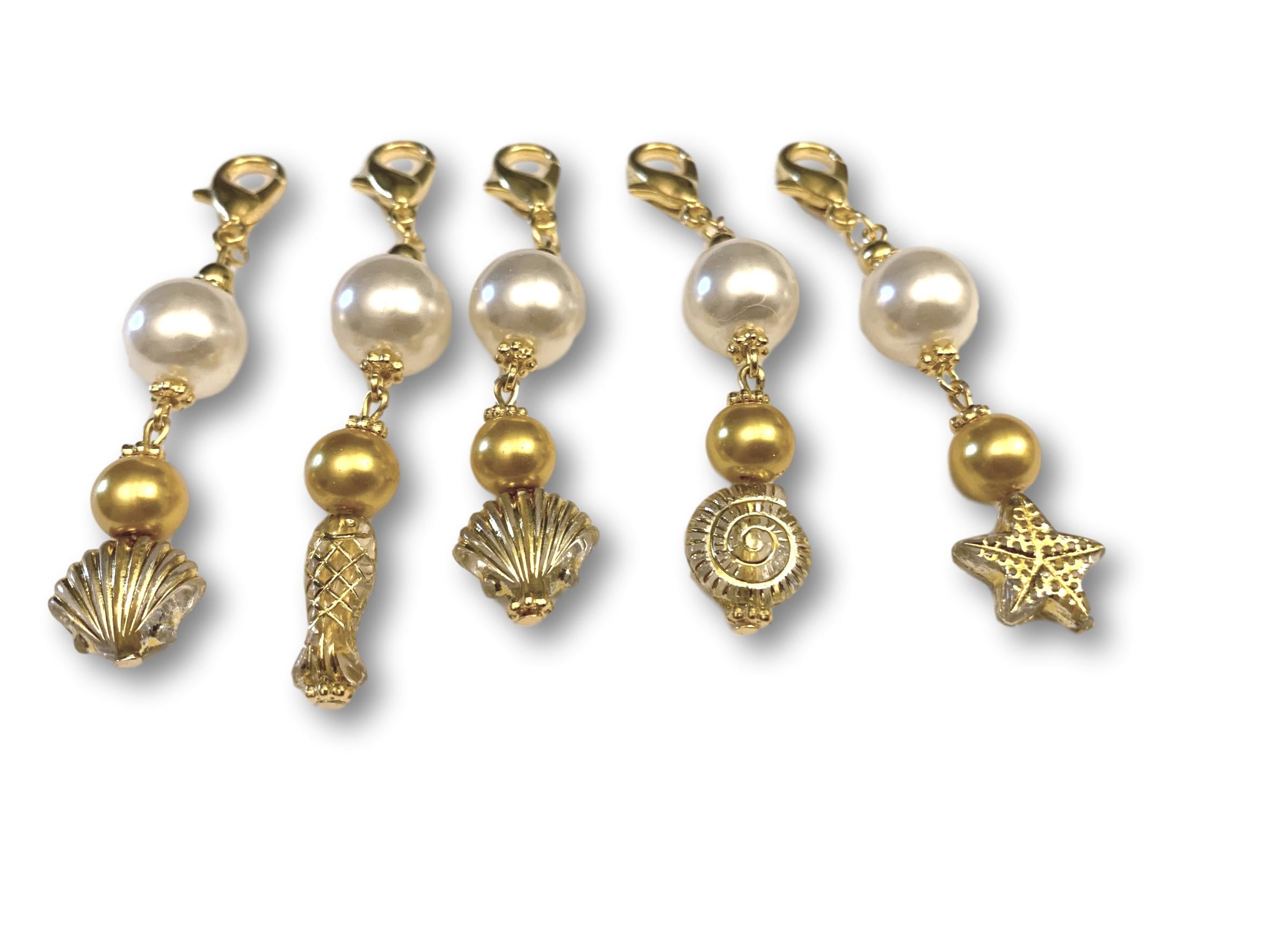 Marine S1 - Ref #021 Set of 5 stitch markers - Bonita Patterns