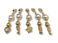 Marine S1 - Ref #022 Set of 5 stitch markers - Bonita Patterns