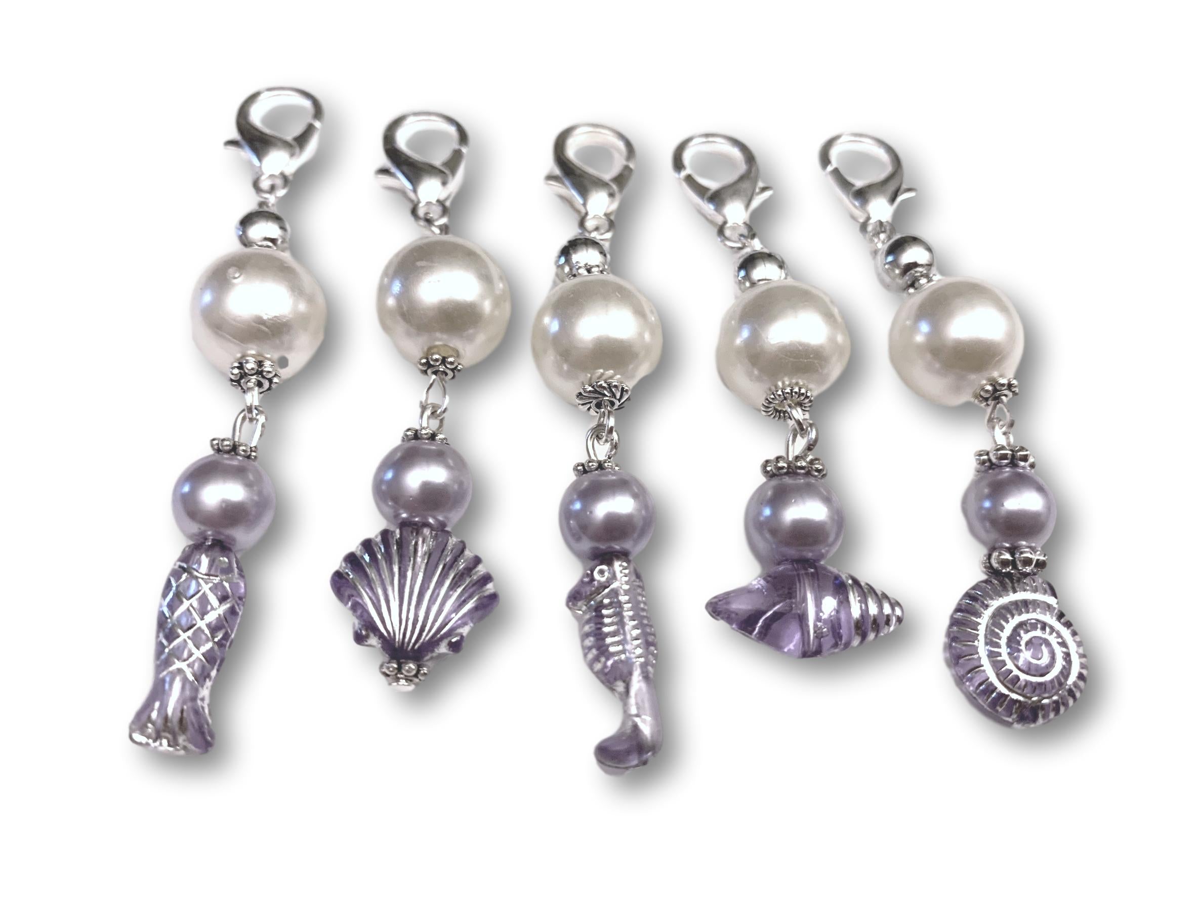 Marine S2 - Ref #019 Set of 5 stitch markers - Bonita Patterns
