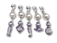 Marine S2 - Ref #019 Set of 5 stitch markers - Bonita Patterns