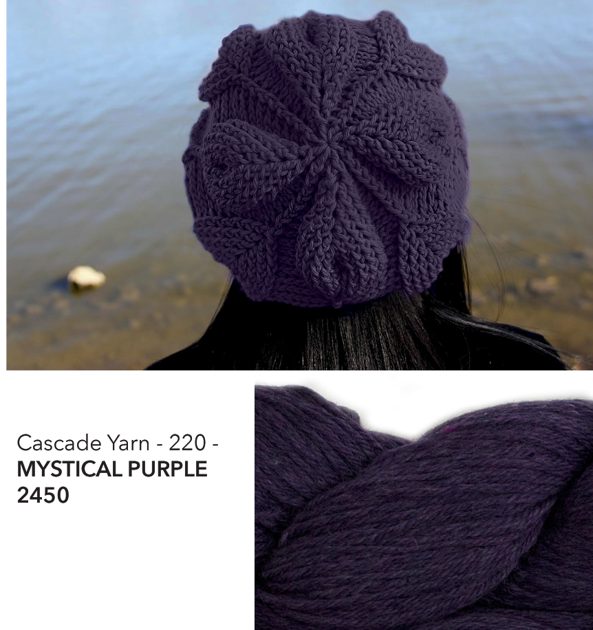 Embossed Leaves Slouch Hat Kit - Mystical Purple - Bonita Patterns