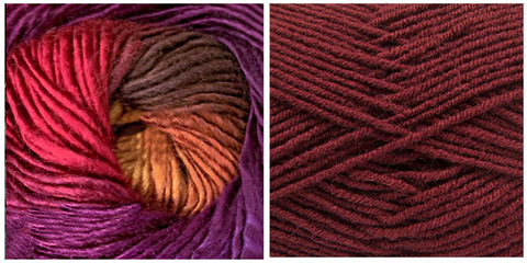 BURGUNDY + ORCHID (100% ACRYLIC) - Embossed Natura Shawl KIT