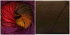 (NEW) 100% ACRYLIC CHOCOLATE + ORCHID - Embossed Fall Pocket Shawl KIT - Bonita Patterns