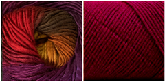 DARK FUCHSIA + ORCHID - Embossed Fall Pocket Shawl KIT