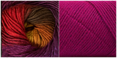 (PREORDER) FUCHSIA + ORCHID - Embossed Fall Pocket Shawl KIT