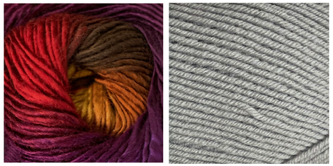 (PREORDER) LIGHT GREY + ORCHID - Embossed Fall Pocket Shawl KIT