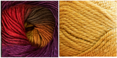 MUSTARD + ORCHID (100% ACRYLIC) - Embossed Fall Pocket Shawl KIT