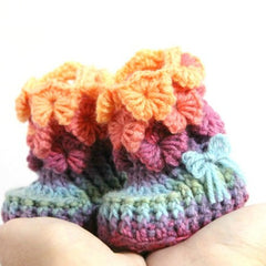 Orchid Stitch Booties (Baby Sizes) - Bonita Patterns