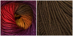 (100% ACRYLIC) CHOCOLATE + ORCHID- Calla Lily Shawl KIT - Bonita Patterns