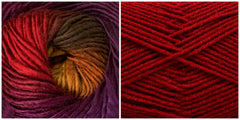 (100% ACRYLIC) DARK RED + ORCHID - Calla Lily Shawl KIT - Bonita Patterns