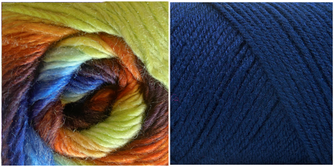 NAVY + OVER THE RAINBOW - Embossed Phoenix Vortex Shawl KIT