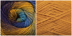MUSTARD + PEACOK - Embossed Fall Pocket Shawl KIT