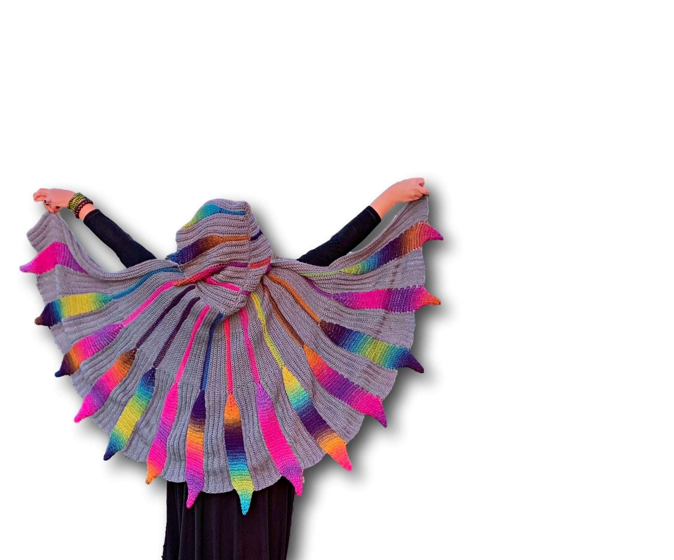 Embossed Phoenix Hooded Cape Crochet Pattern - Bonita Patterns