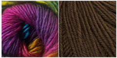 (100% ACRYLIC) CHOCOLATE + PRISM - Embossed Fall Pocket Shawl KIT