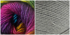 LIGHT GRAY + PRISM - Embossed Phoenix Vortex Shawl KIT - Bonita Patterns