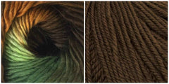 COFFEE + RAINFOREST - Embossed Phoenix Vortex Shawl KIT - Bonita Patterns