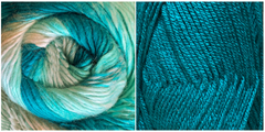 (NEW) TEAL + RAPSODY IN BLUE - Embossed Natura Shawl KIT
